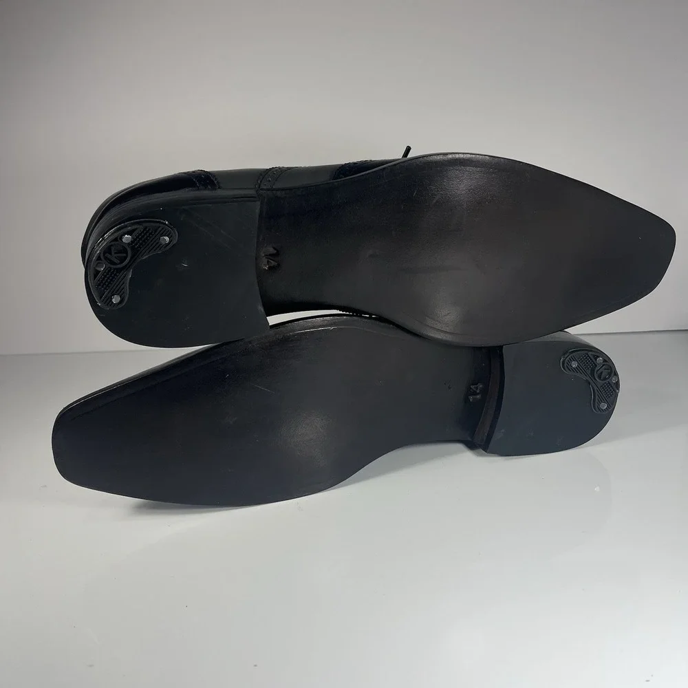 Hand Made Black Gray Tan Leather Oxford Wingtip Size 14